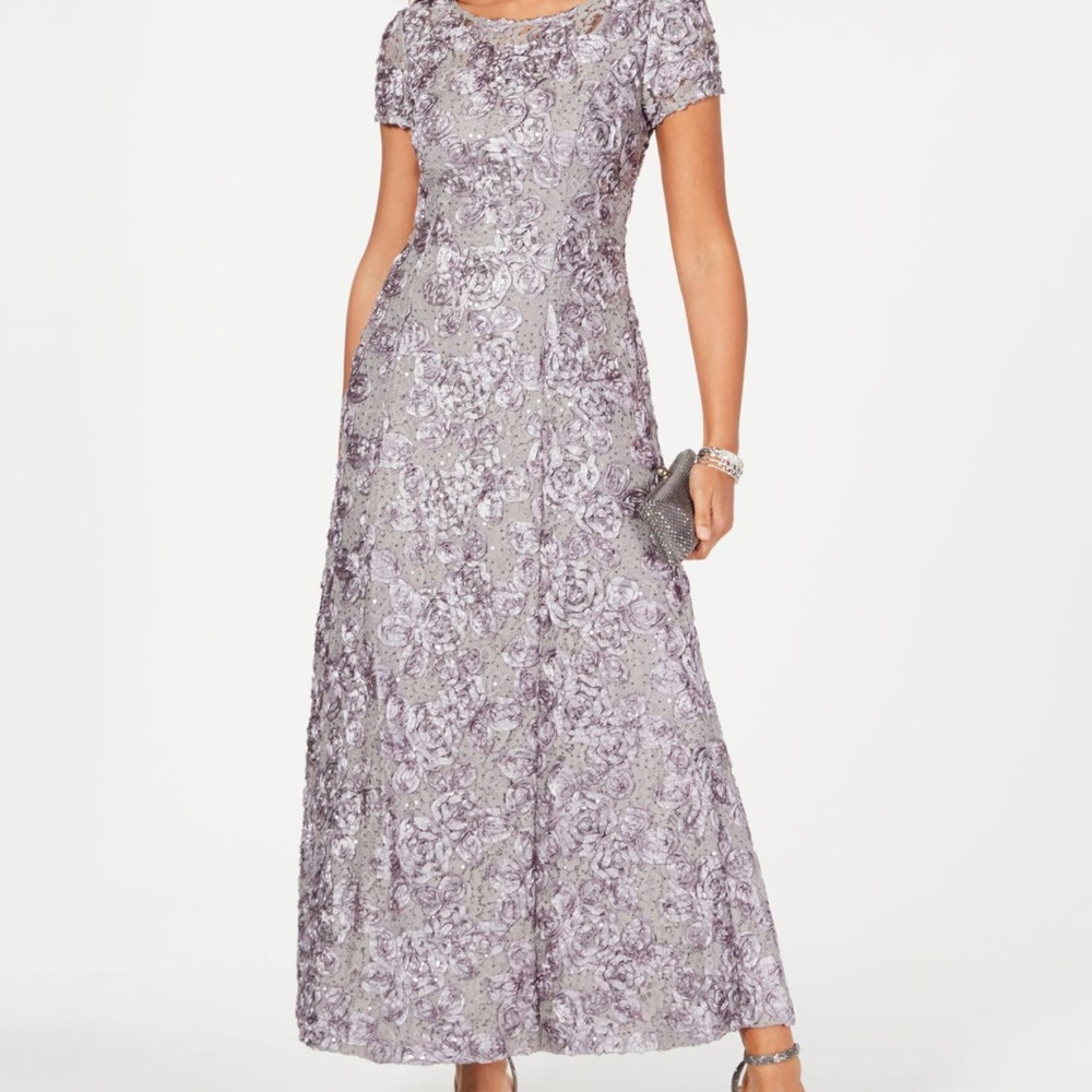 Silver, Dove Gray Gown, NWT